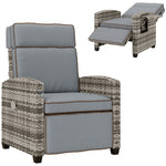 Rattan Recliner Chair, Adjustable Backrest