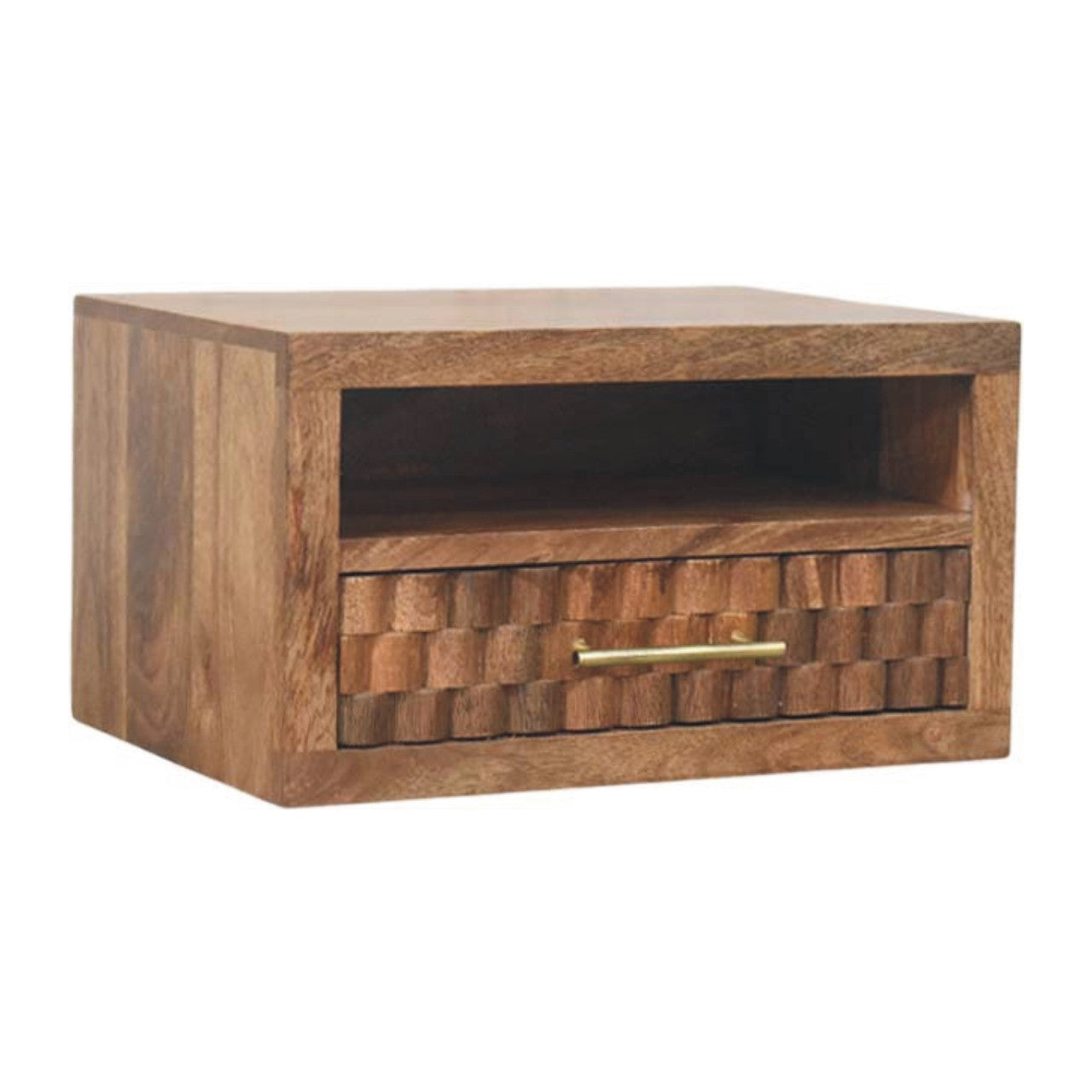 Arno Wall-mounted Nightstand In Golden Teak