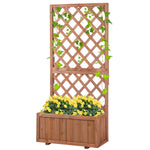 45l Garden Pine Planter W/ Trellis | Orange