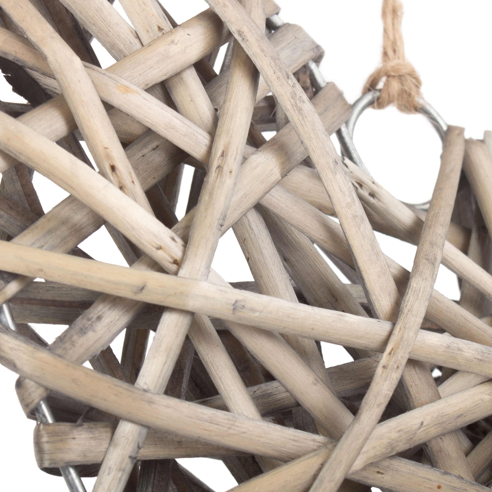 Wicker Full Antique Wash Heart | Small | Gray