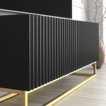 Ripple Tv Unit 100cm - Fluted Design | Black