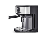 Traditional Pump Espresso Coffee Machine And Milk Frother | Black