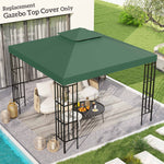 3x3m Gazebo Top Cover Double Tier Canopy Replacement | Green