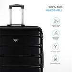 Set Of 4 Hard Suitcases Cabin & Hold Luggage - Underseat Cabin, Overhead Cabin With Medium And Large Checkin Hold Suitcases Set | Set-of-4 | Black