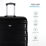 Set Of 4 Hard Suitcases Cabin & Hold Luggage - Underseat Cabin, Overhead Cabin With Medium And Large Checkin Hold Suitcases Set | Set-of-4 | Black