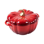 Enamelled Cast Iron Pumpkin Dutch Oven With Lid And Handles | Red