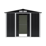 Breeins 8 X 10ft Large Metal Outdoor Storage Shed with Apex Roof, Lockable Double Sliding Doors & Air Vents, Weather-Resistant Garden Tool Storage House