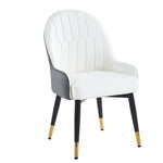 Set Of 2 Pu Leather Dining Chairs Modern Styled Dining Room Chair Padded | One Size | Grey