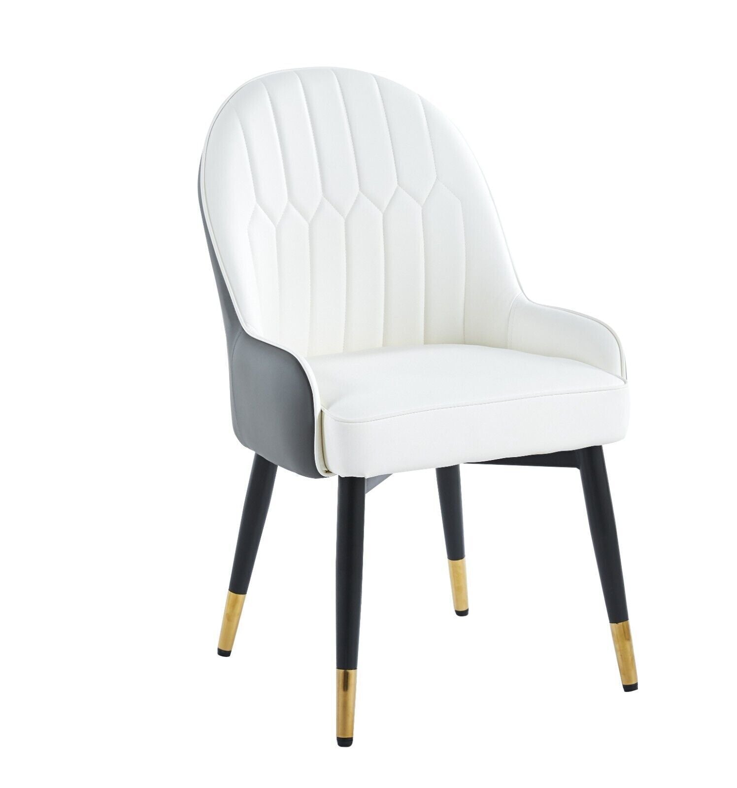 Set Of 2 Pu Leather Dining Chairs Modern Styled Dining Room Chair Padded | One Size | Grey