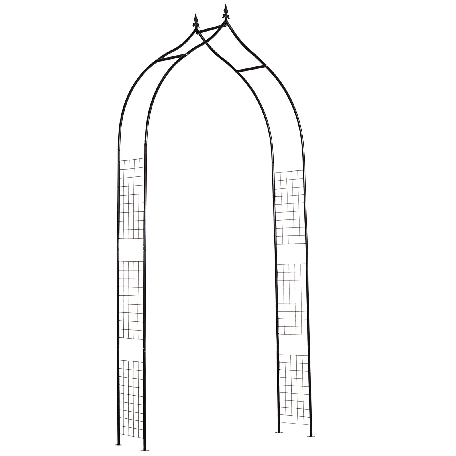 Vintage Style Steel Garden Arbor & Trellis Arch, 2.5h M