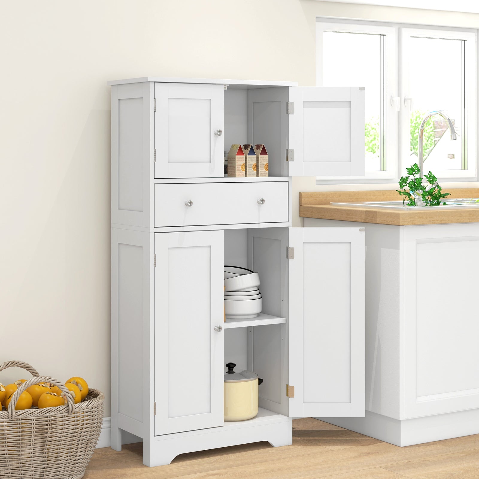 Kitchen Cabinet With Drawer, Adjustable Shelf