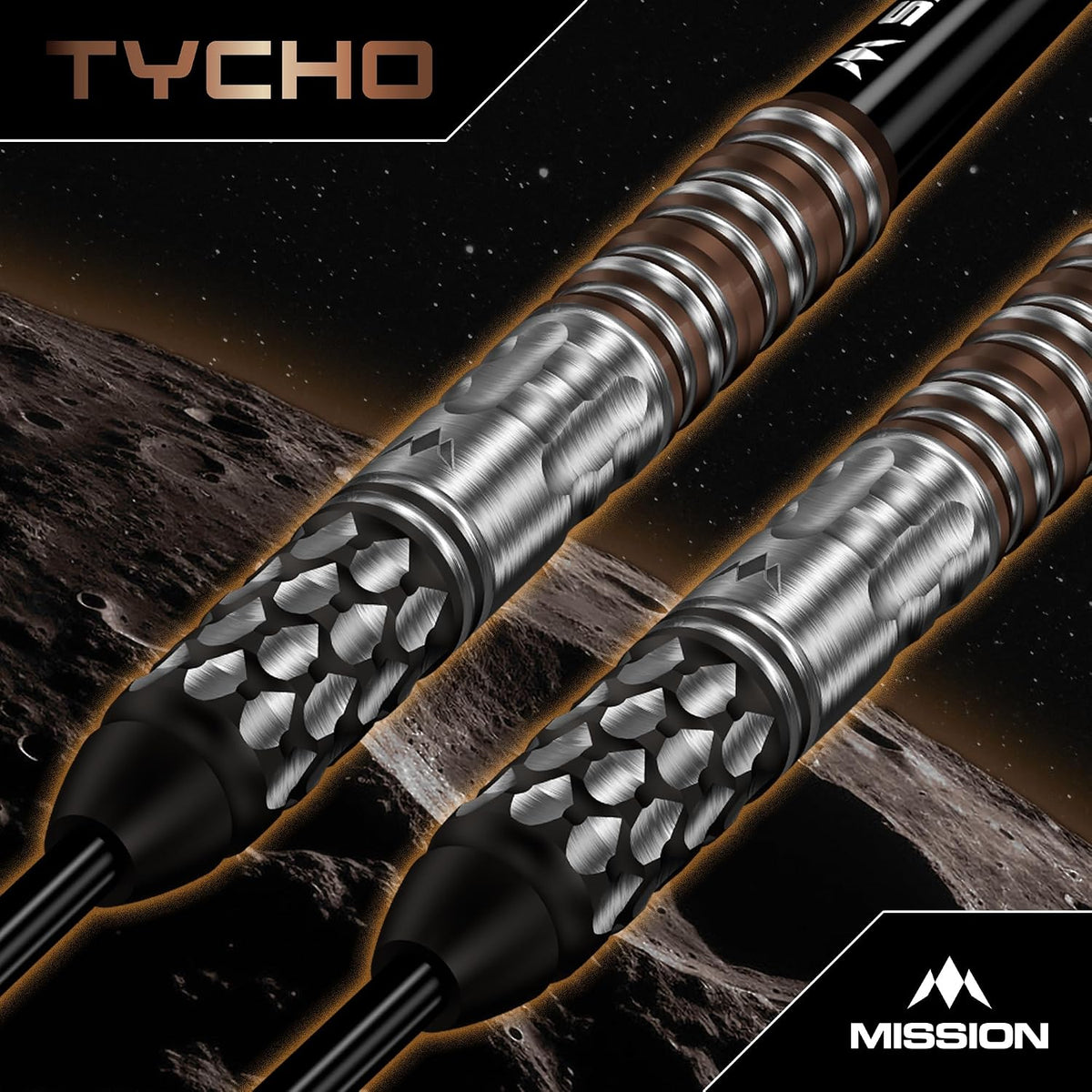 Tycho Darts - Steel Tip - 90% Tungsten | 22g | Black