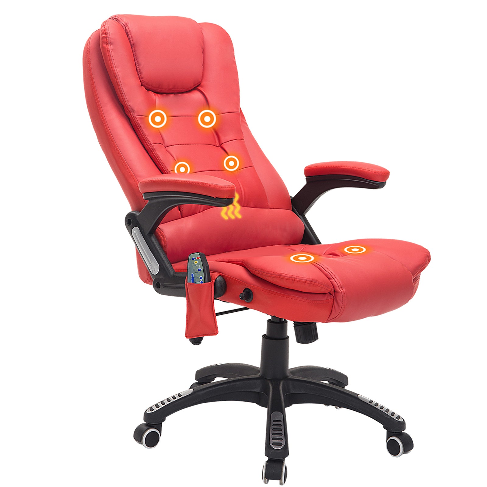 Executive Massage Heating Leather Chair | Red