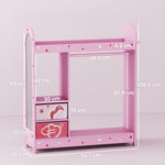 AIYAPLAY Kids Wardrobe, Kids Clothes Rail With Mirror For Bedroom, Pink