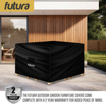Premium Square Waterproof Garden Furniture Cover, Outdoor Patio Weatherproof Rattan Sofa Guard Cover | 200 x 200 x 90cm | Black