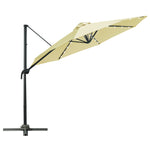 3m Led Cantilever Parasol W/ Solar Lights & Base