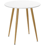 Dining Table With Matte Round Top, Metal Base