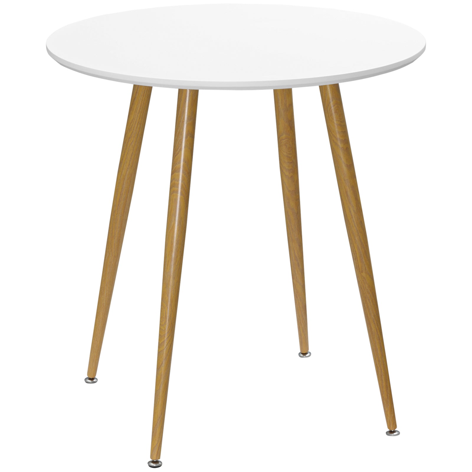 Dining Table With Matte Round Top, Metal Base