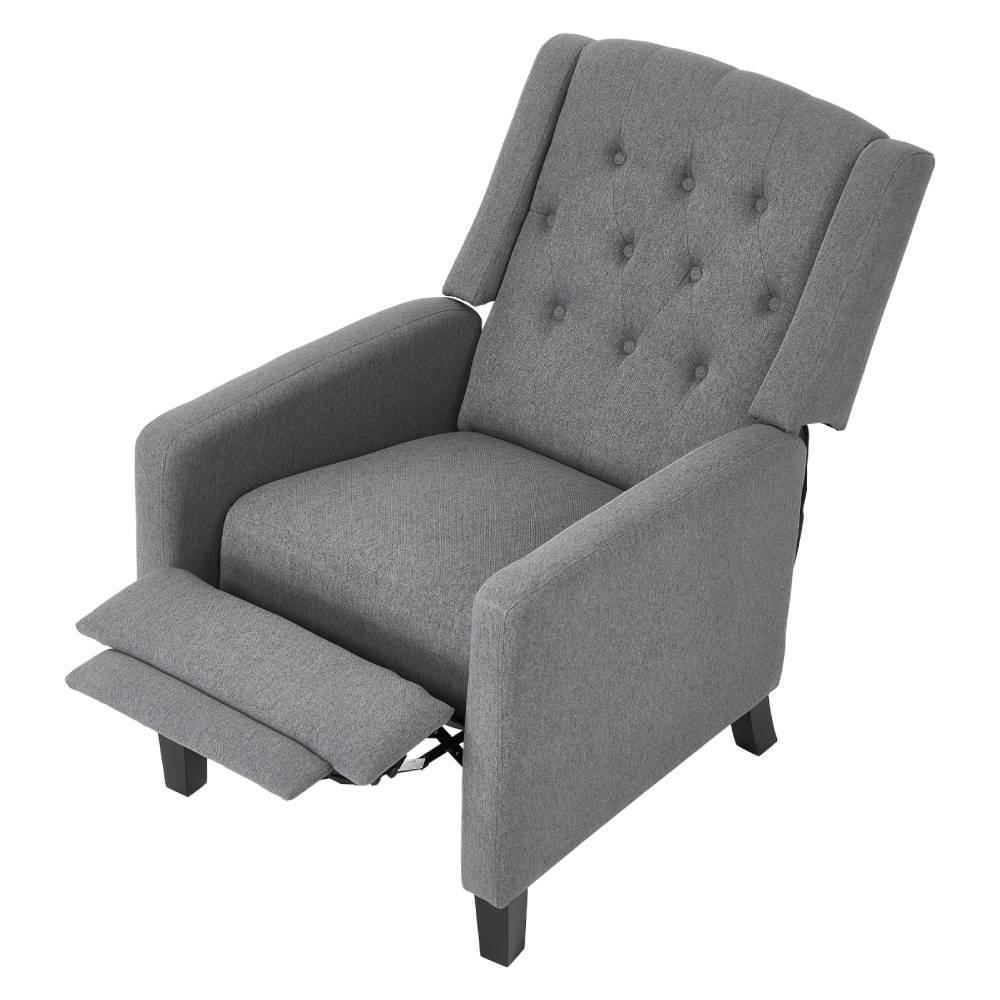 Living and Home Single Upholstered Sofa Pushback Recliner Chair Armchair