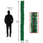 270cm Artificial Led Warm White Light Christmas Garland