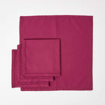 Plain Cotton Fabric 4 Napkins Set | 45cm x 45cm | Plum
