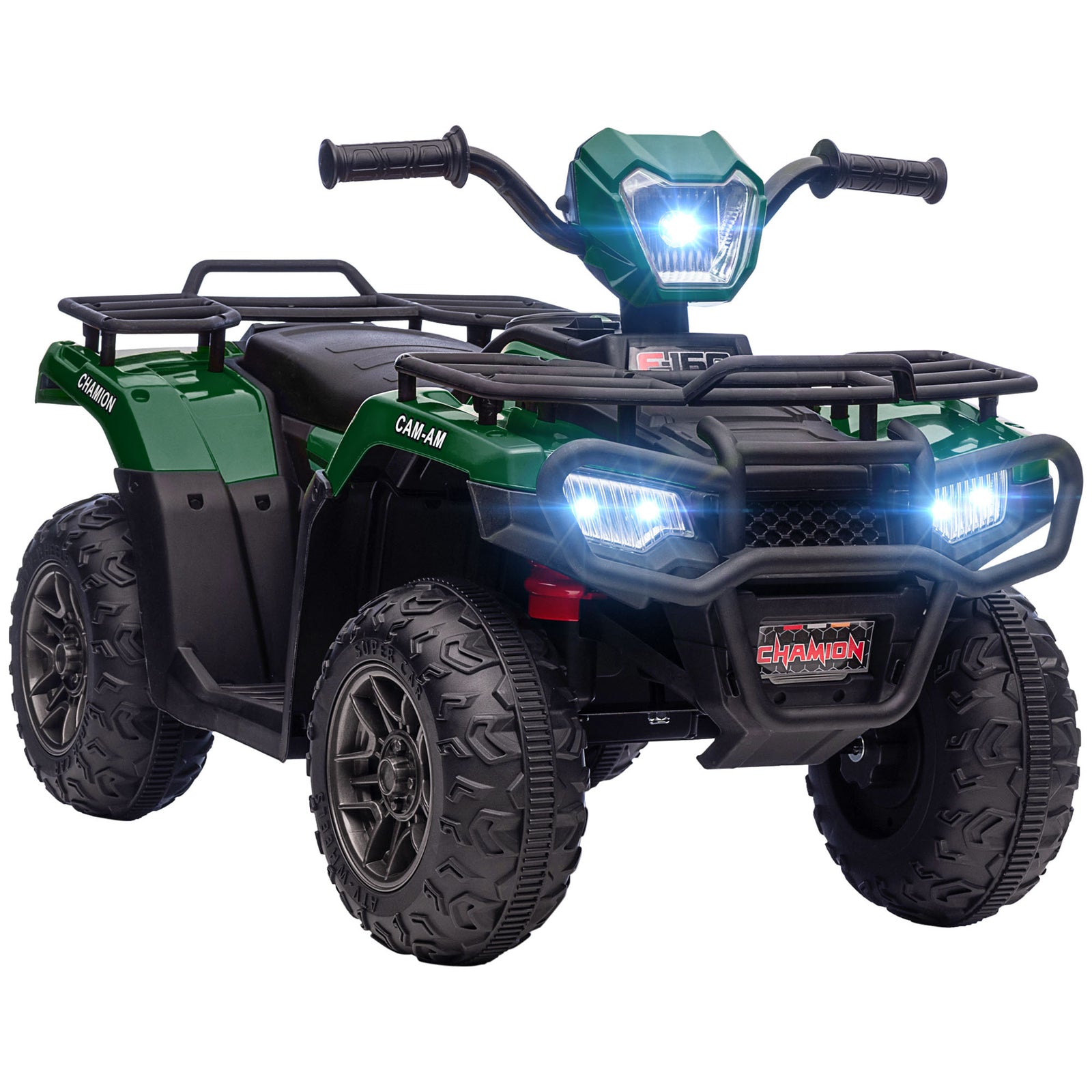 12v Electric Quad Bike For Kids W/ Led Headlights, Music | Green