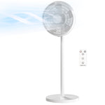 40 Cm Standing Pedestal Fan, Quiet Electric Cooling Floor Fan | White