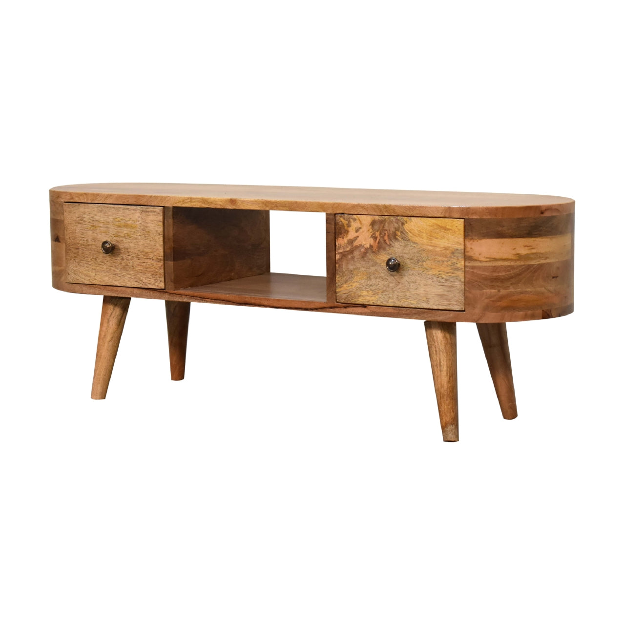 Solid Wood Mini Rounded Entertainment Unit