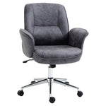 Mid Back Office Chair Swivel Home Study Bedroom | Charcoal Gray