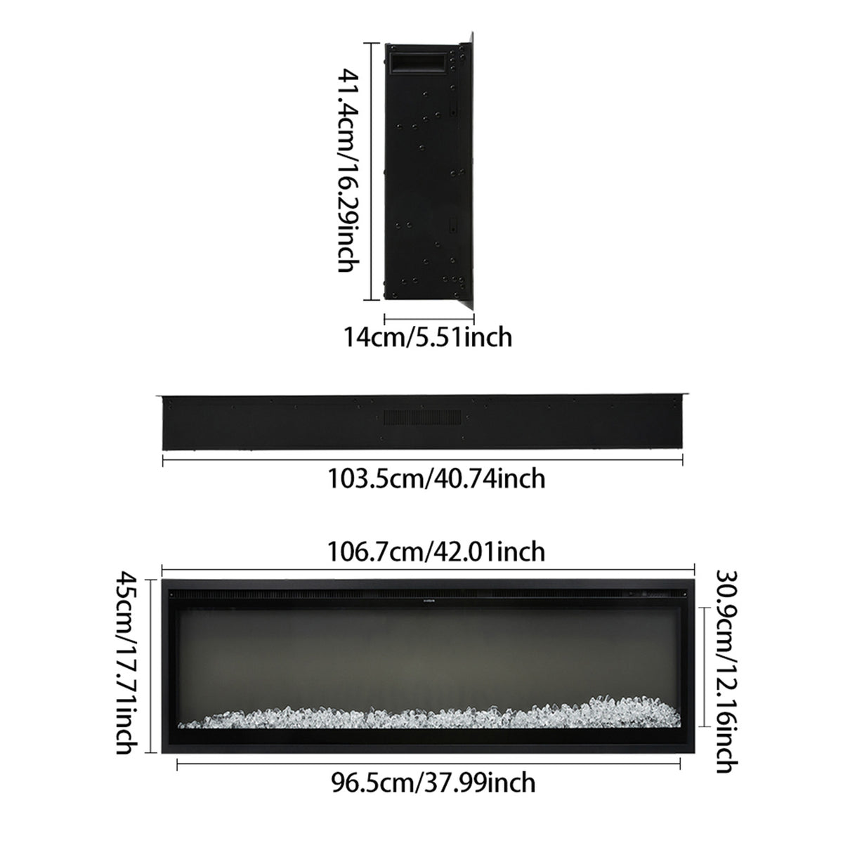Breeins 42 Inch Electrical Fireplace With Remote