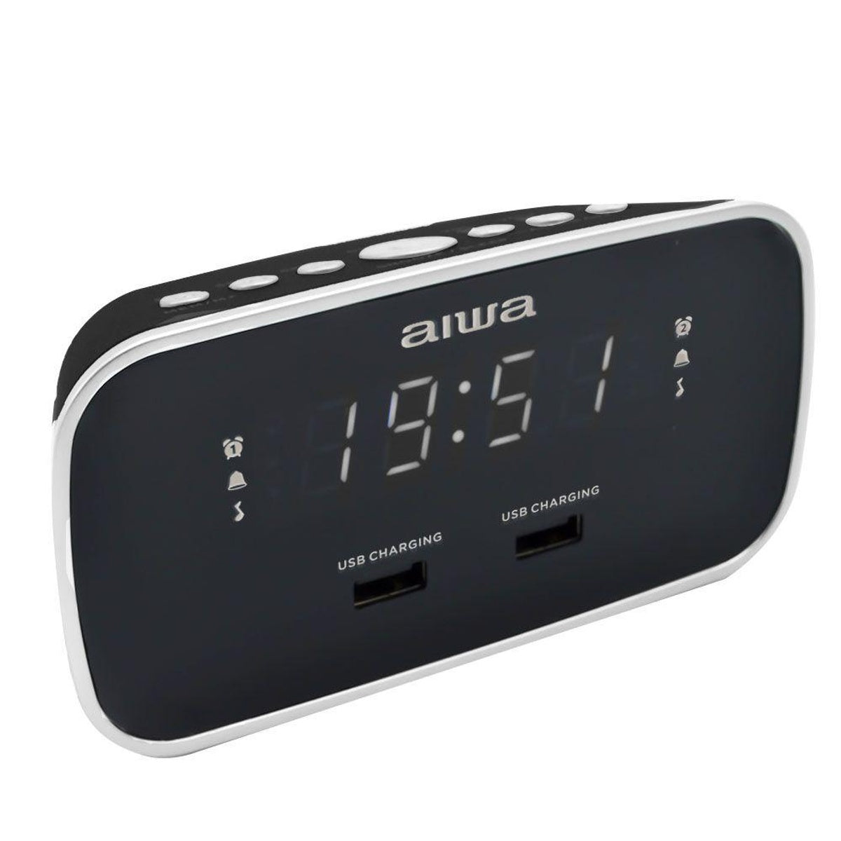 Cru-19 Digital Dual Alarm Clock | Black