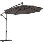 Solar LED Cantilever Parasol | Charcoal
