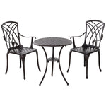 3 Pcs Coffee Table Chairs Garden Furniture Set W/ Hole