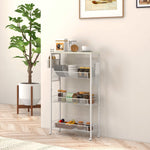 HOMCOM 3-tier Kitchen Cart, Multifunction Kitchen Trolley On Wheels, White