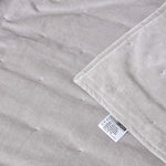 Velvet Cotton Quilted Throw | 125cm x 150cm | Light Grey