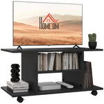 Modern Tv Cabinet Stand Storage Shelves Black