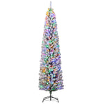 6/7/7.5ft Flocked Christmas Tree, Led Lights | 7ft | Green