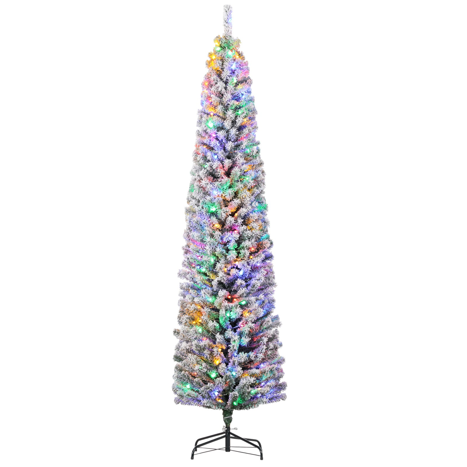 6/7/7.5ft Flocked Christmas Tree, Led Lights | 7ft | Green
