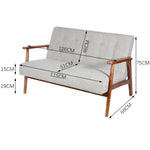 ufted Fabric Sofa with Walnut Wood Frame, Grey 2-3 Seater, High-Density Cushion, Classic Living Room Accent