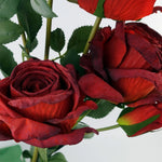 6 X 60cm Red Rose Artificial Flower Sprays 24 Flowers 18 Buds