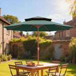 2.7 M Garden Parasol With Double Top | Green