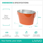 Galvanised Steel Drinks Bucket | Coral