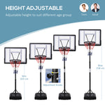 1.55-2.1m Adjustable Basketball Hoop And Stand | Black
