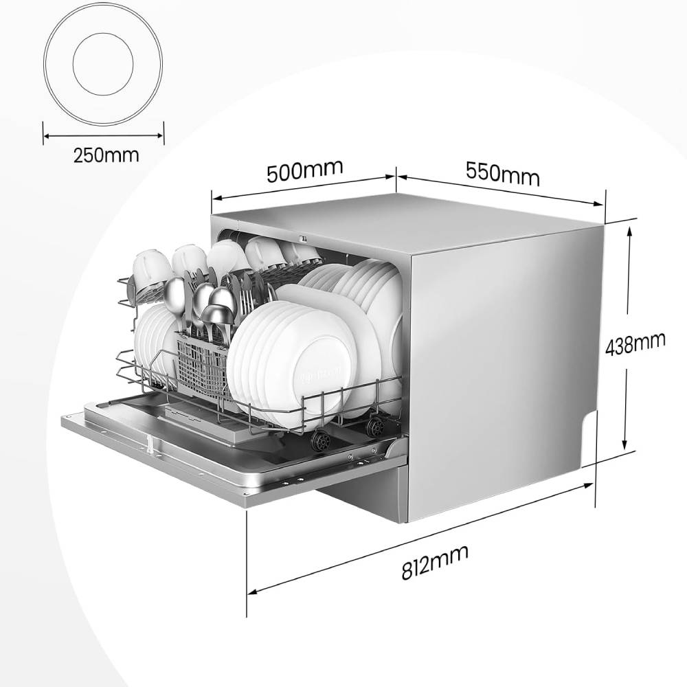 6.5l Freestanding Compact Dishwasher With Led Display