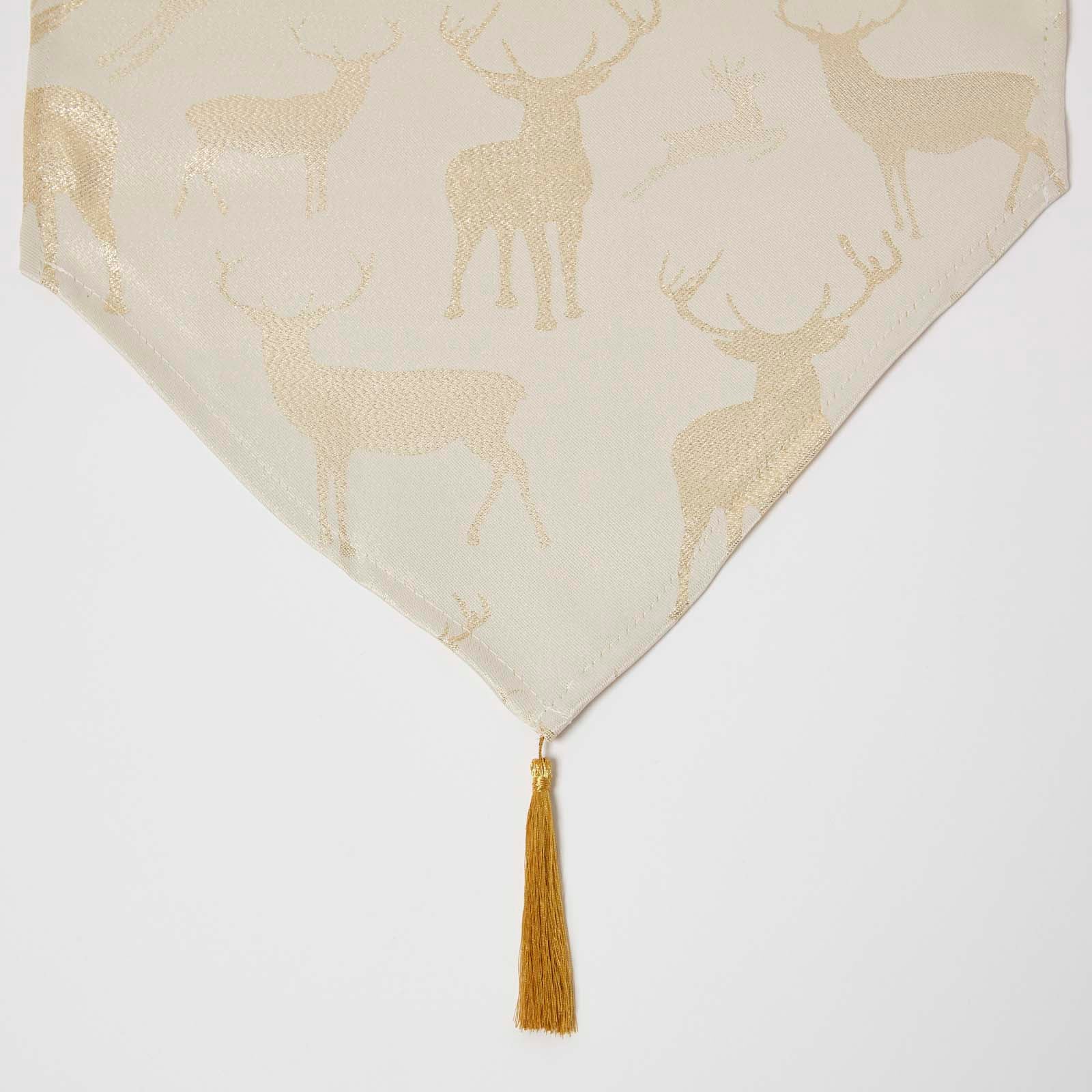 Stag Christmas Table Runner | Gold
