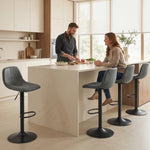 HOMCOM Bar Stools Set Of 2, Modern Swivel Barstools For Dining Room, Grey