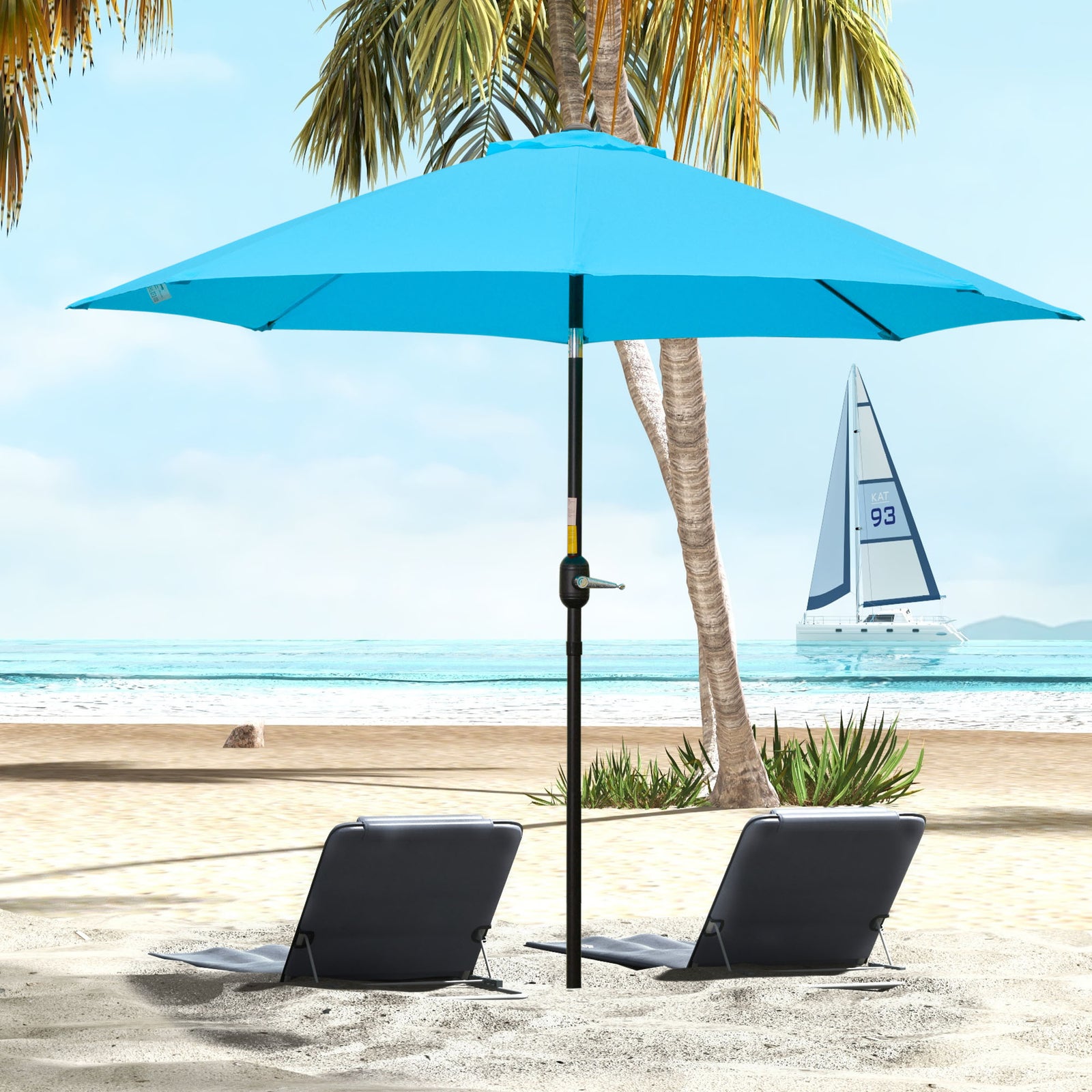 2.6m Parasol With Tilt And Crank | Blue