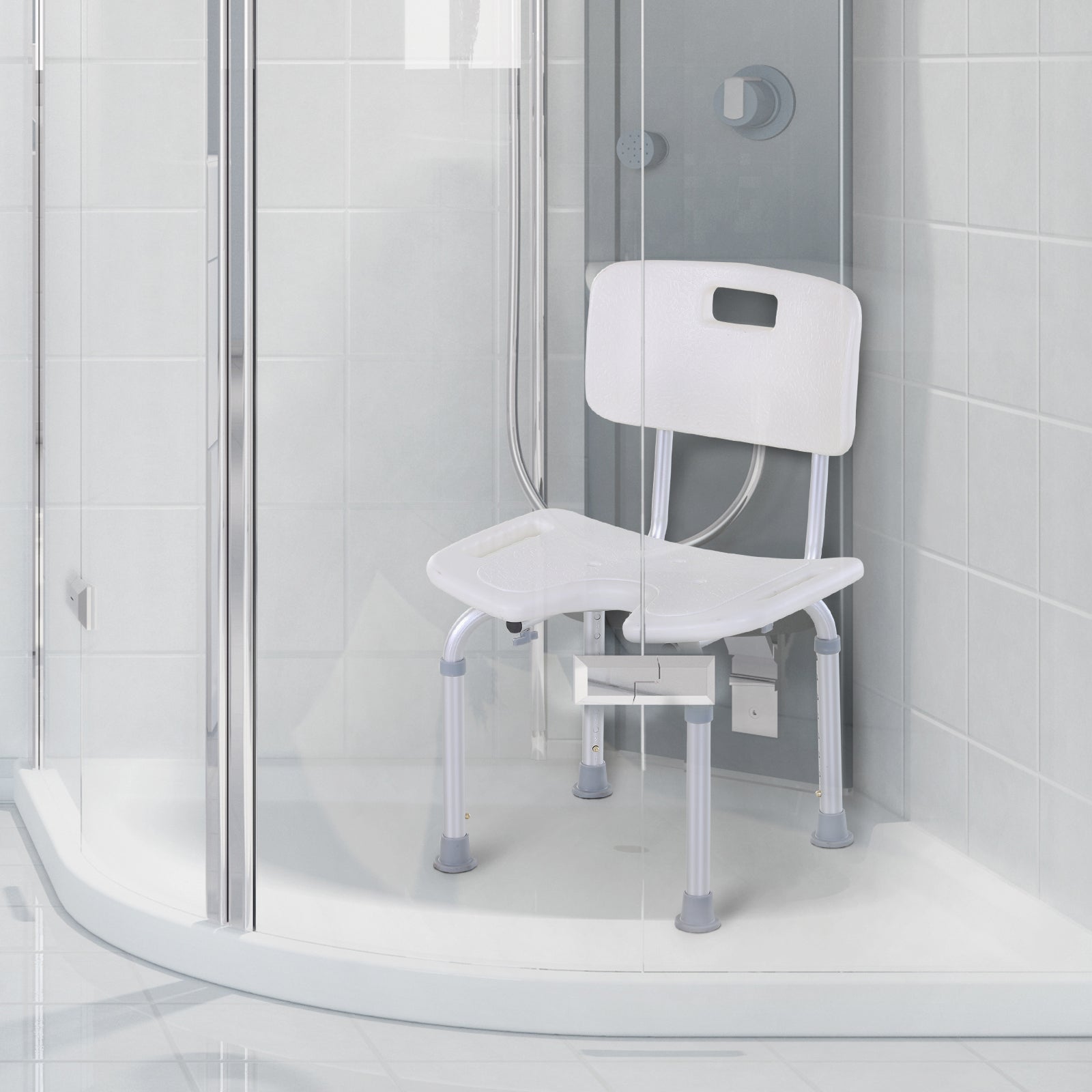 Adjustable Aluminum Shower Bath Stool Spa Chair Non-slip