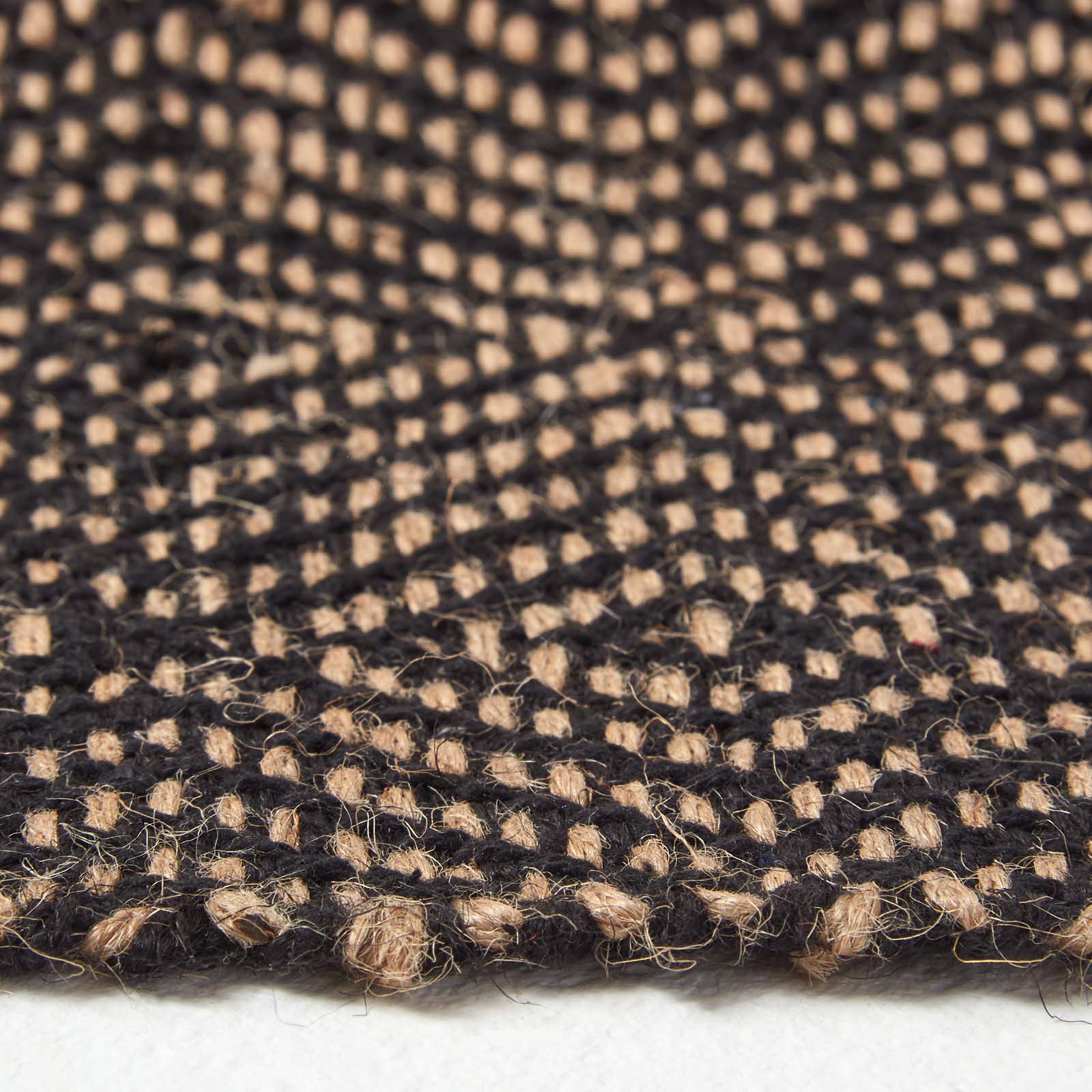 Black Geometric Jute Rug | 120cm x 180cm | Black