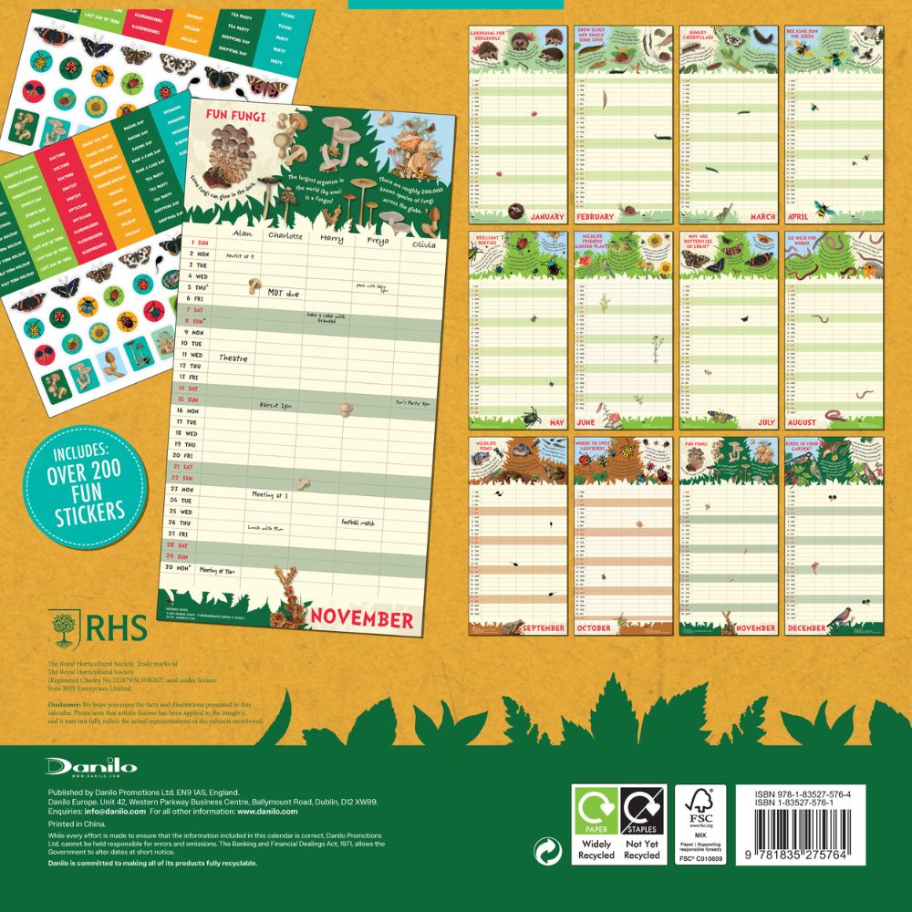 2026 Family Organiser Calendar (with Pocket And Stickers) Official Product